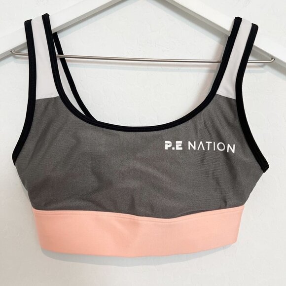 P.E Nation Athletic Colorblock Open Back Sports Bra Activewear Workout Size XS - Picture 1 of 6
